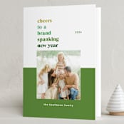 "Brand Spanking New" - Holiday Cards in Elf Shoes by Nazia Hyder - Folded Card
