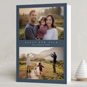 "DUO" - Holiday Cards in Denim by Nicole Walsh - Folded Card