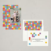 "Colorful Grid" - Holiday Cards in Rainbow by 2birdstone - Assembled
