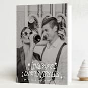 "Pizazz" - Holiday Cards in Starlight by Everett Paper Goods - Folded Card