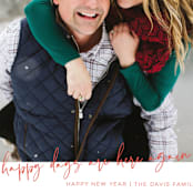 "Here's to Brighter Days" - Holiday Cards in Coral by Sarah Cohn - Detail