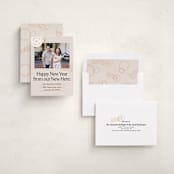 "New Here" - Holiday Cards in Champagne by Shari Margolin - Assembled
