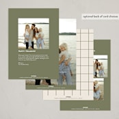 "New But Same" - Holiday Cards in Sage by Everett Paper Goods - Back of Card Options