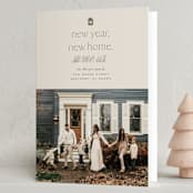 "New But Same" - Holiday Cards in Sage by Everett Paper Goods - Folded Card