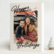 "the classic" - Holiday Cards in Coal by Pixel and Hank - Folded Card