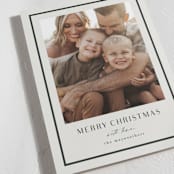"Simple Border" - Holiday Cards in Ivory by Stacey Meacham - Detail