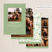"green wisps" - Holiday Cards in Greenery by Phrosné Barwood - Back of Card Options