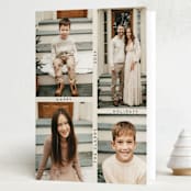 "Grid" - Holiday Cards in Ecru by Morgan Kendall - Folded Card