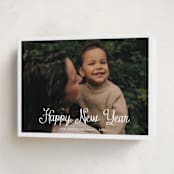 "cursive bottom" - Holiday Cards in Winter by Cass Loh - Folded Card