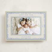 "Delicate botanical frame" - Holiday Cards in Blue Jay by Lucrecia Caporale - Front