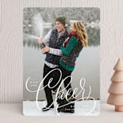 "Cheer" - Holiday Cards in Snow by Erin German - Front