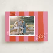 "Painted Stripes" - Holiday Cards in Blood Orange by Cindy Reynolds - Front