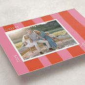 "Painted Stripes" - Holiday Cards in Blood Orange by Cindy Reynolds - Detail