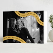"Wavy Lines" - Holiday Cards in Sunny by Kelsey Mucci - Folded Card