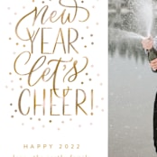 "New Year Let's Cheer!" - Holiday Cards in Champagne by Erin German - Detail