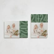 "Modern Year" - Holiday Cards in Emerald by Sarah Cohn - Photo Orientation Options