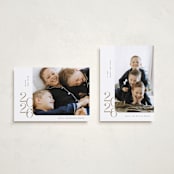 "Minimalist New Year" - Holiday Cards in Caramel by Ana de Sousa - Photo Orientation Options