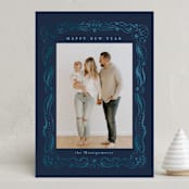 "Swirled" - Holiday Cards in Midnight by Petra Kern - Front