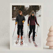 "Thin Border" - Holiday Cards in Mist by Olivia Williams - Front