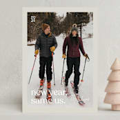 "Thin Border" - Holiday Cards in Mist by Olivia Williams - Front