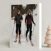 "Thin Border" - Holiday Cards in Mist by Olivia Williams - Folded Card