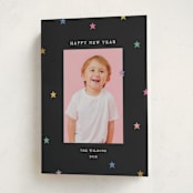 "Tiny Star Confetti" - Holiday Cards in Midnight by Kercia Jane - Folded Card