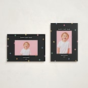 "Tiny Star Confetti" - Holiday Cards in Midnight by Kercia Jane - Photo Orientation Options