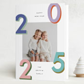 "Modern Year" - Holiday Cards in Candy by Kelly Watkins - Folded Card