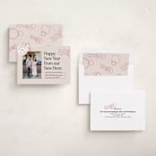 "New Here" - Holiday Cards in Cranberry by Shari Margolin - Assembled