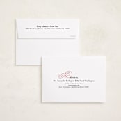 "New Here" - Holiday Cards in Cranberry by Shari Margolin - FREE Recipient Addressing