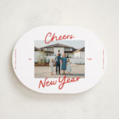 "A Simple Cheers" - Holiday Cards in Holly Berry by Abbigail Lim - Front