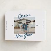 "A Simple Cheers" - Holiday Cards in Blue Jeans by Abbigail Lim - Folded Card