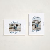 "A Simple Cheers" - Holiday Cards in Blue Jeans by Abbigail Lim - Photo Orientation Options