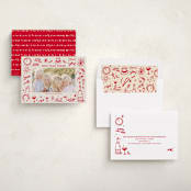 "New Year Cheer Doodles" - Holiday Cards in Holly Berry by Erika Firm - Assembled