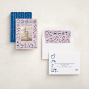 "New Year Cheer Doodles" - Holiday Cards in Blue Jay by Erika Firm - Assembled