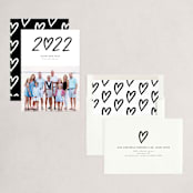 "Double Heart" - Holiday Cards in Snow by Up Up Creative - Assembled