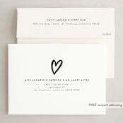 "Double Heart" - Holiday Cards in Snow by Up Up Creative - FREE Recipient Addressing