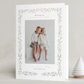 "Bountiful Boughs" - Holiday Cards in Blush by Itsy Belle Studio - Folded Card