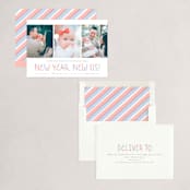 "New Year, New Us!" - Holiday Cards in Coral by Hooray Creative - Assembled