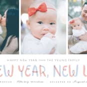 "New Year, New Us!" - Holiday Cards in Coral by Hooray Creative - Close-Up