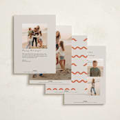 "Party Squiggle" - Holiday Cards in Papaya by Blustery August - Back of Card Options