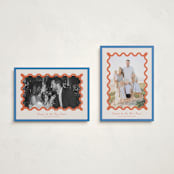 "Party Squiggle" - Holiday Cards in Papaya by Blustery August - Photo Orientation Options