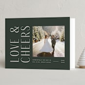 "Love & Cheers" - Holiday Cards in Spruce by Blustery August - Folded Card