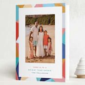 "Bright Border" - Holiday Cards in Tangerine by Hooray Creative - Folded Card