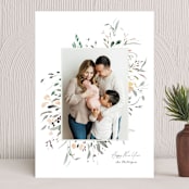 "Botanical Beginning" - Holiday Cards in Winter Snow by Itsy Belle Studio - Front