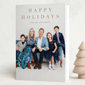 "Banner" - Holiday Cards in Golden by Amy Kross - Folded Card