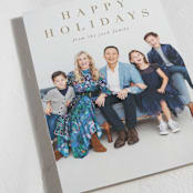 "Banner" - Holiday Cards in Golden by Amy Kross - Detail