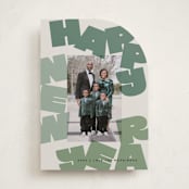 "Fun New Year" - Holiday Cards in Sage by Lori Wemple - Front