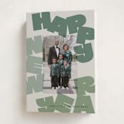 "Fun New Year" - Holiday Cards in Sage by Lori Wemple - Folded Card