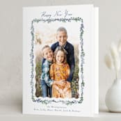 "Scalloped Greenery" - Holiday Cards in Frozen by Petra Kern - Folded Card